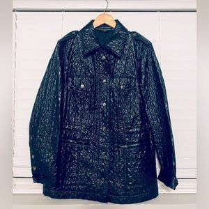 Luisa Cerano Black Quilted Jacket/Raincoat Size 12